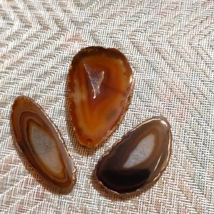 Agate slice natural stone magnets, set of 3